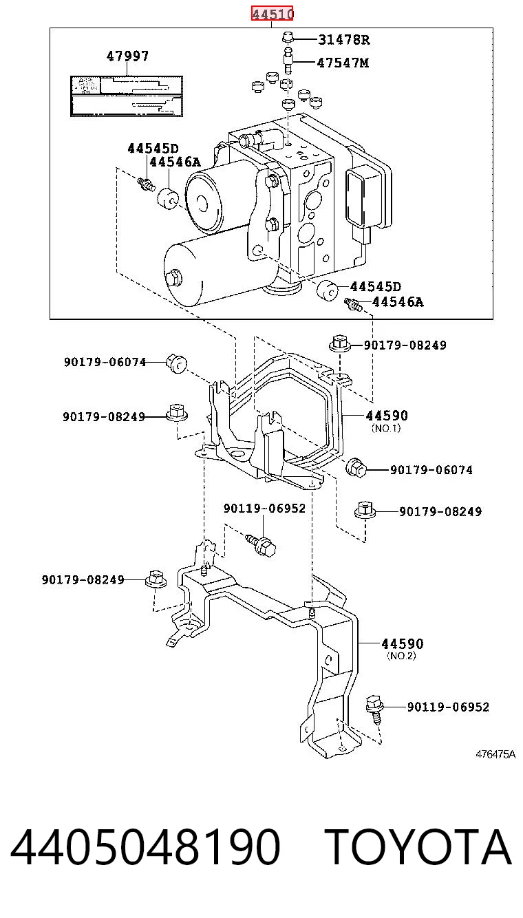4405048190 Toyota Unidad de control ABS hidráulico