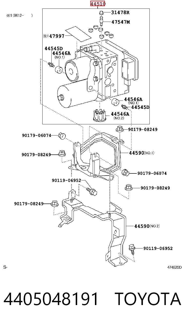 4405048191 Toyota Unidad de control ABS hidráulico