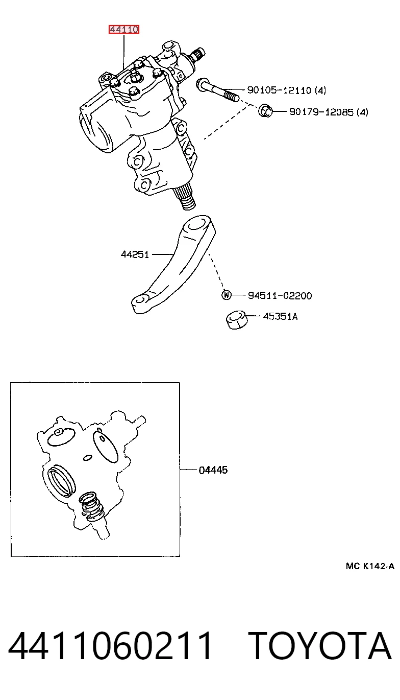 4411060211 Toyota Caja de dirección