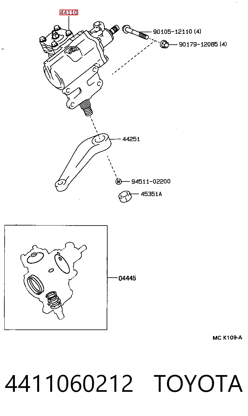 4411060212 Toyota Caja de dirección