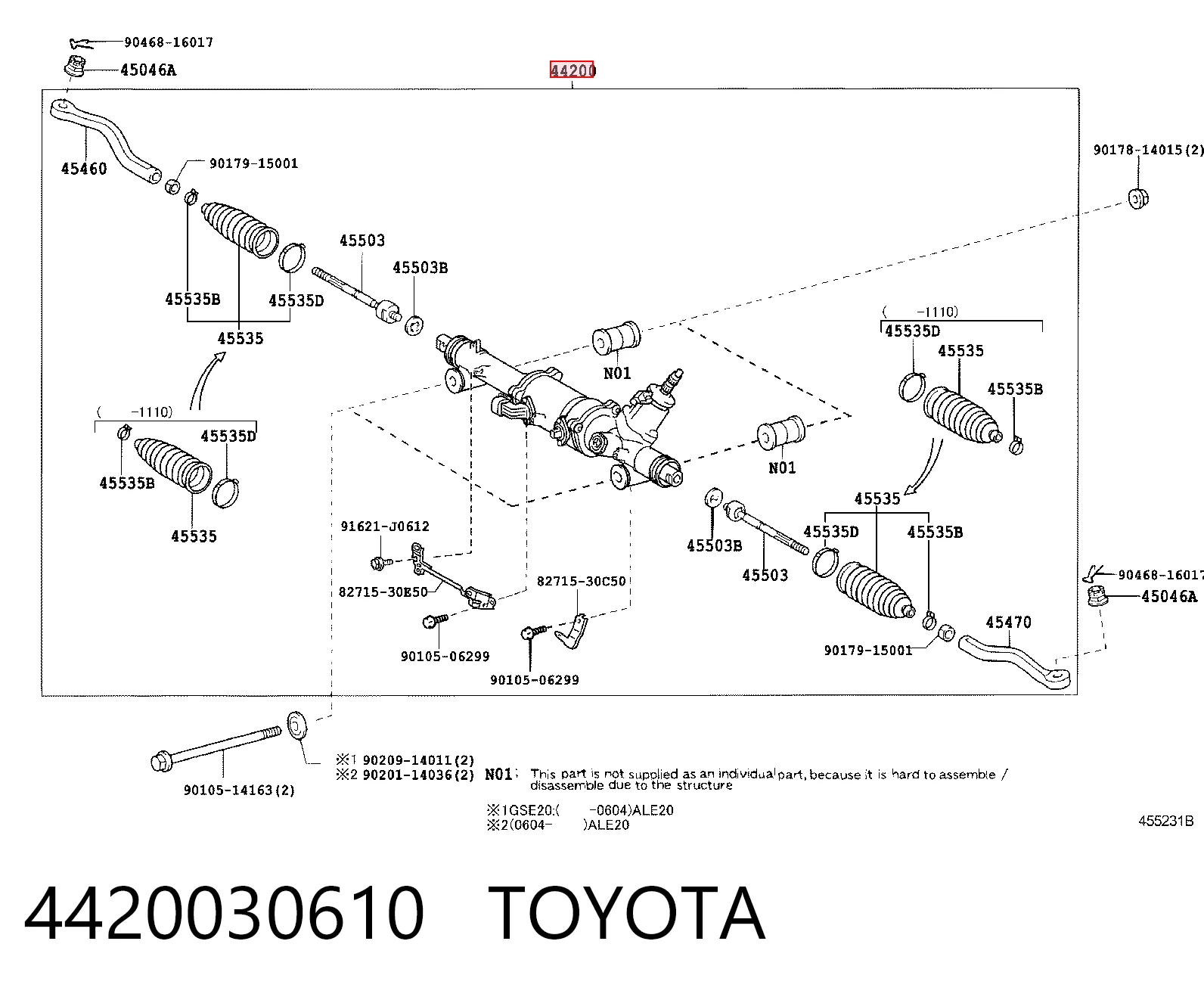 Engranaje de dirección Toyota 4420030610 precio, desde 564,83 EUR