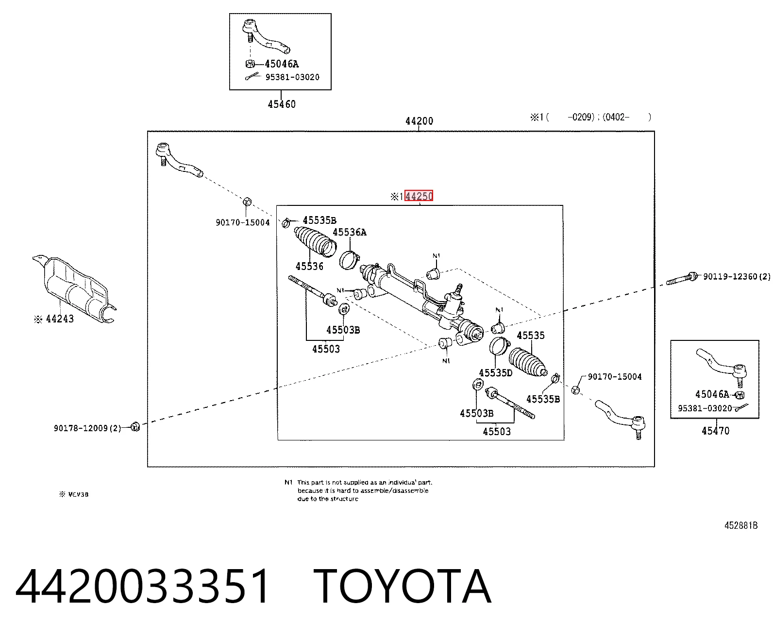  Cremallera de dirección Toyota Camry 5
