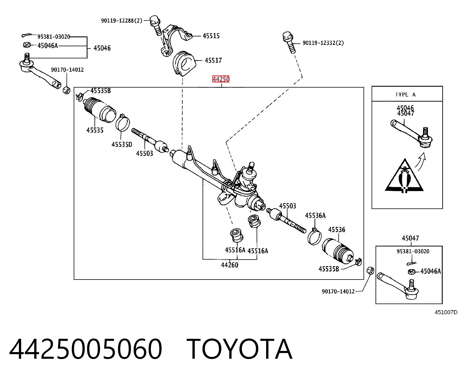 Engranaje de dirección Toyota Avensis I sedán (T22) (1997 - 2003) precio, desde 322,51 EUR