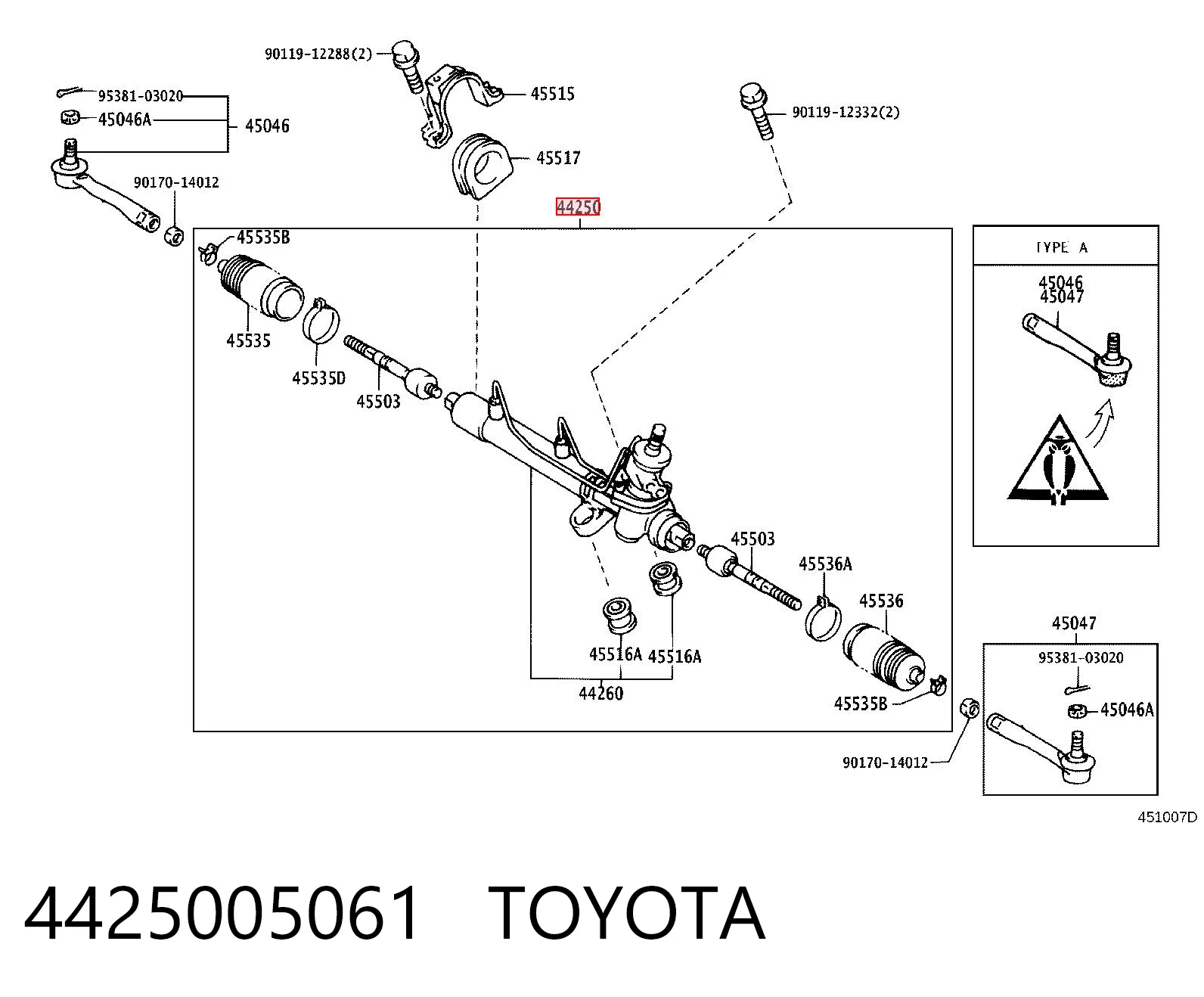  Cremallera de dirección Toyota Avensis 1