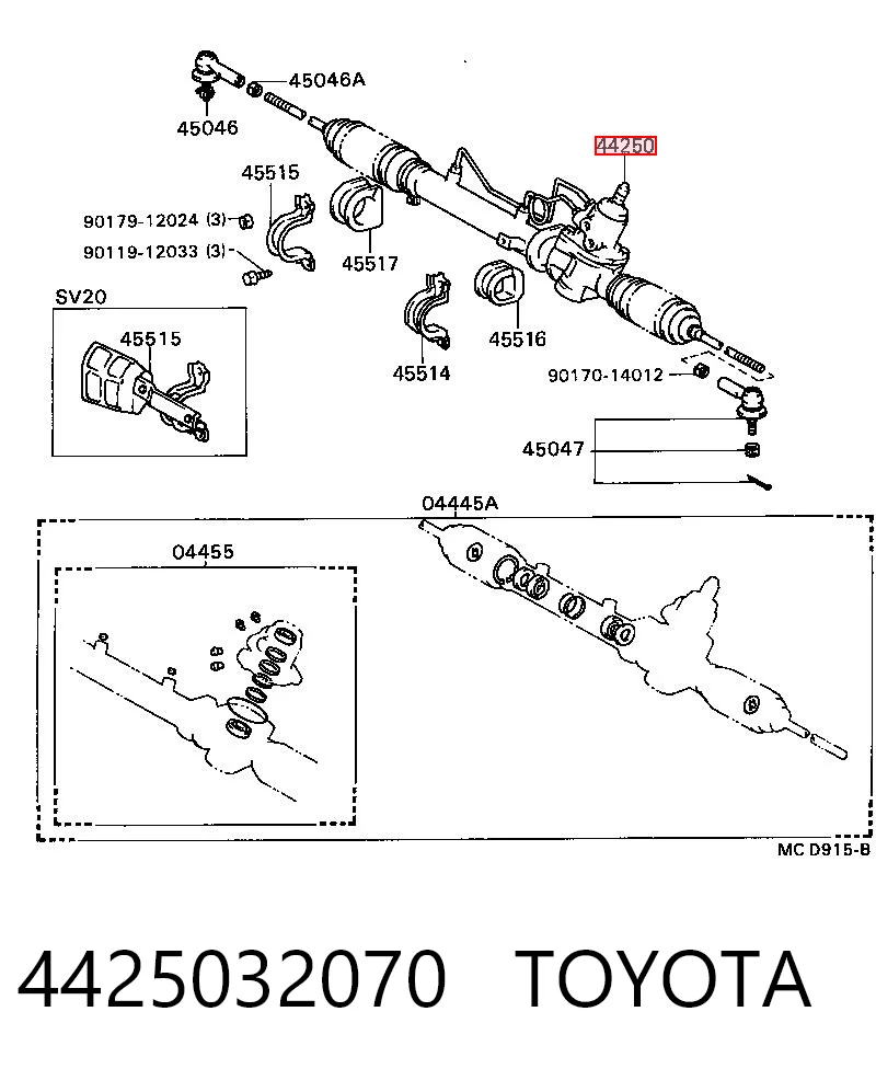 Cremallera caja de direccion para Toyota Camry II V2