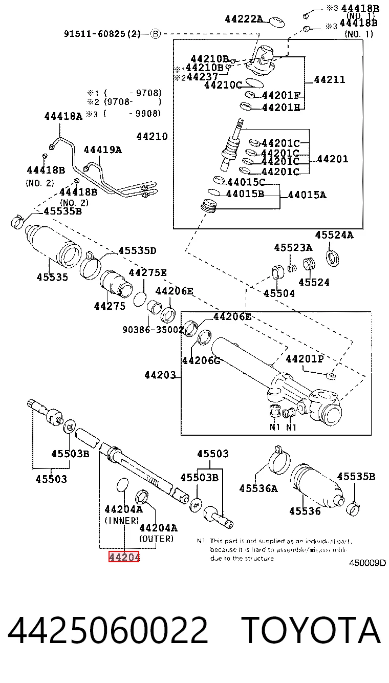 Cremallera caja de direccion Toyota Land Cruiser  (1996-2002)