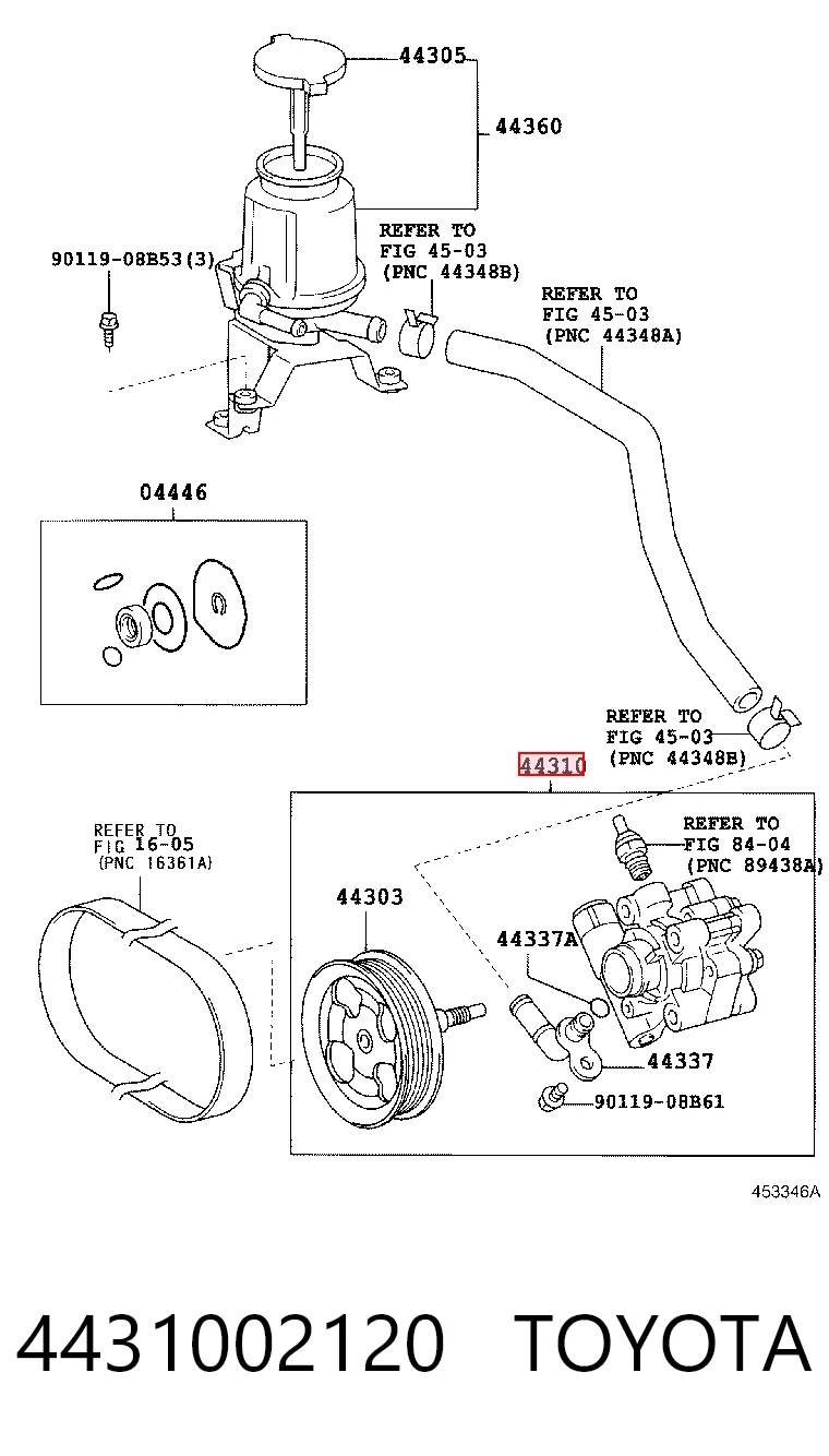 4431002120 Toyota Bomba hidráulica de dirección