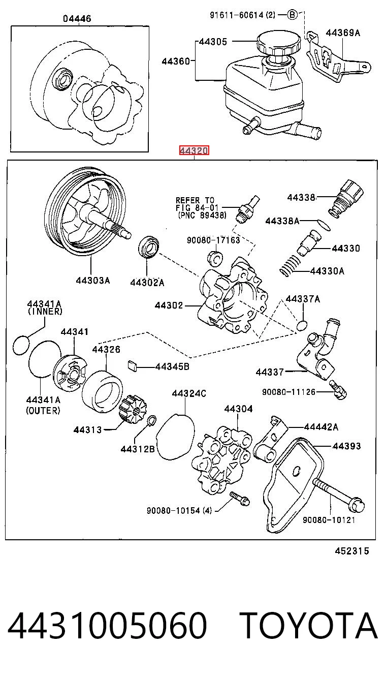 4431005060 Toyota Bomba hidráulica de dirección