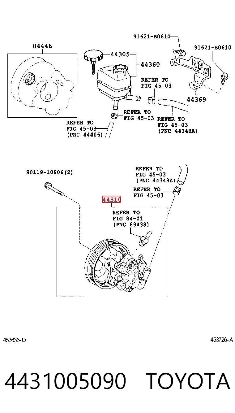 4431005090 Toyota Bomba hidráulica de dirección