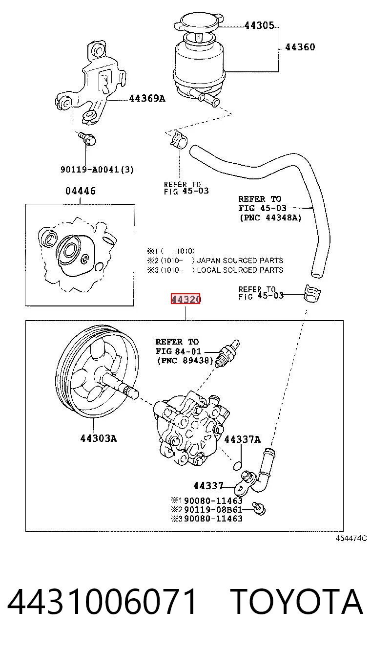 4431006071 Toyota Bomba hidráulica de dirección