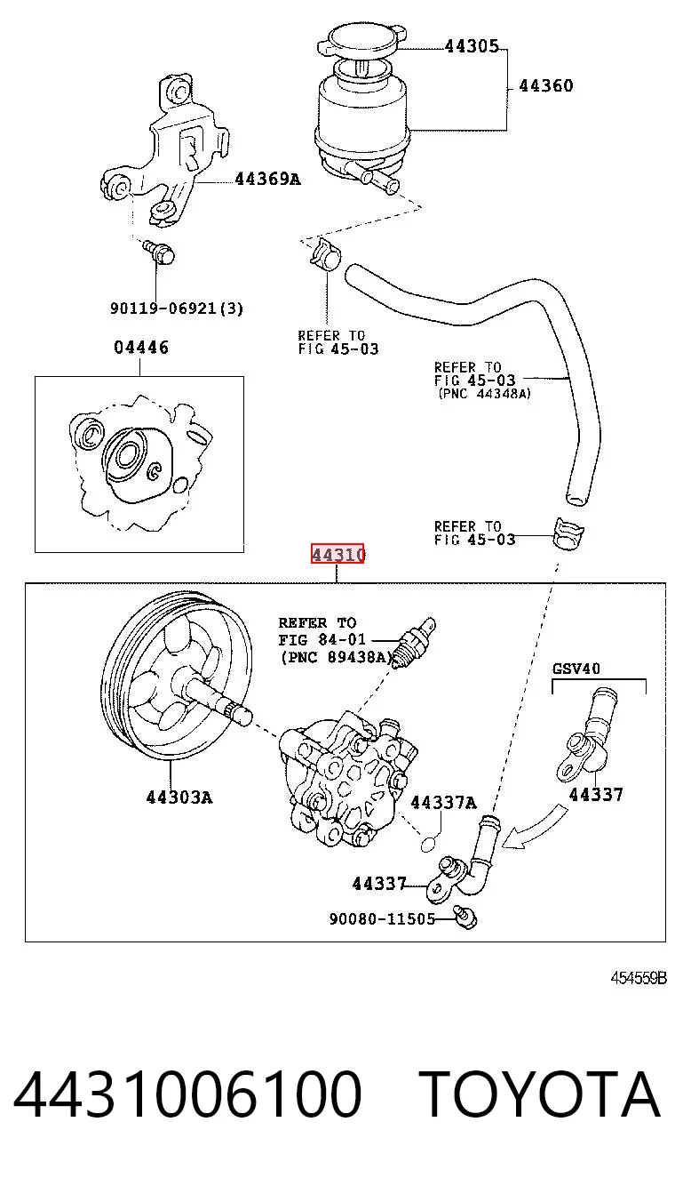 4431006100 Toyota Bomba hidráulica de dirección