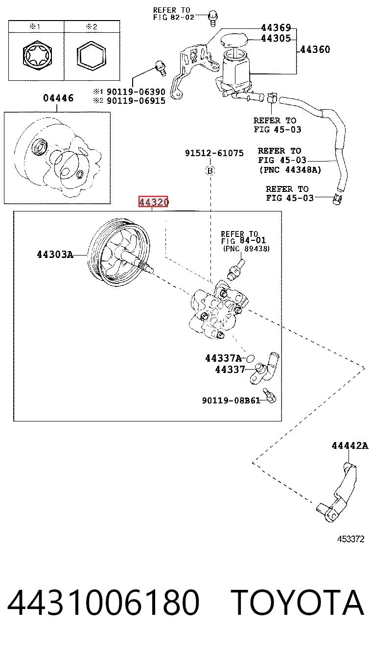 4431006180 Toyota Bomba hidráulica de dirección