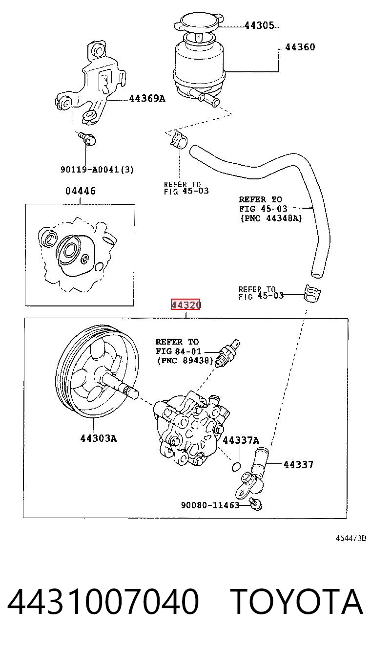 4431007040 Toyota Bomba hidráulica de dirección