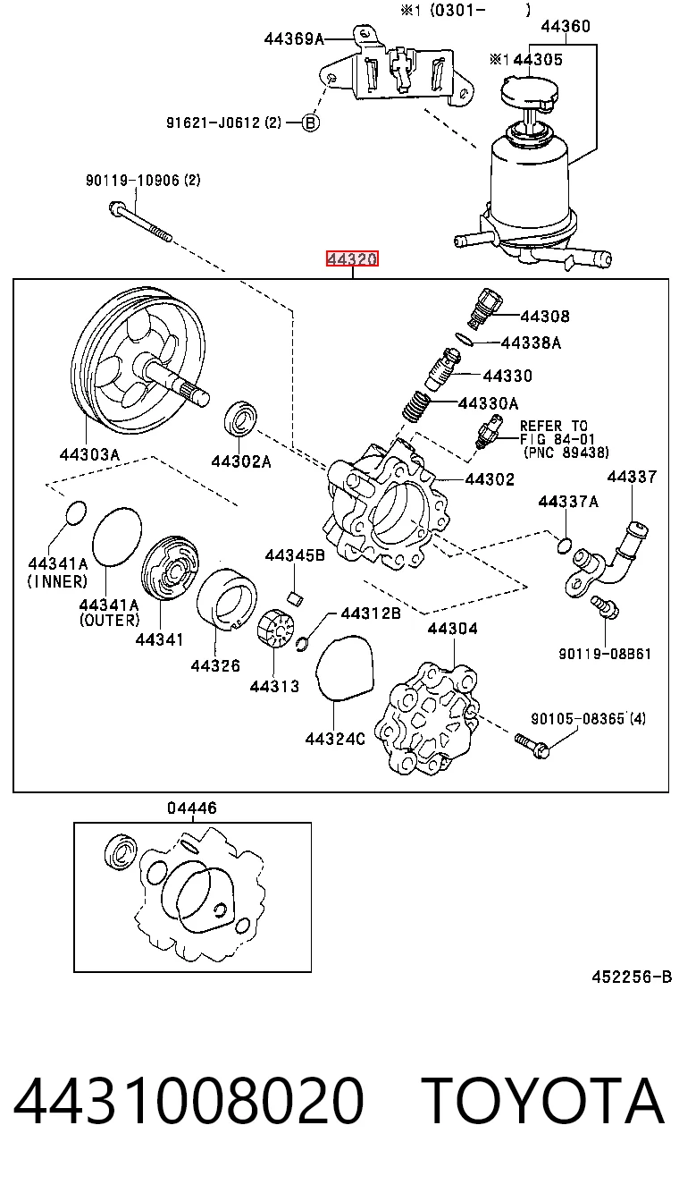 4431008020 Toyota Bomba hidráulica de dirección