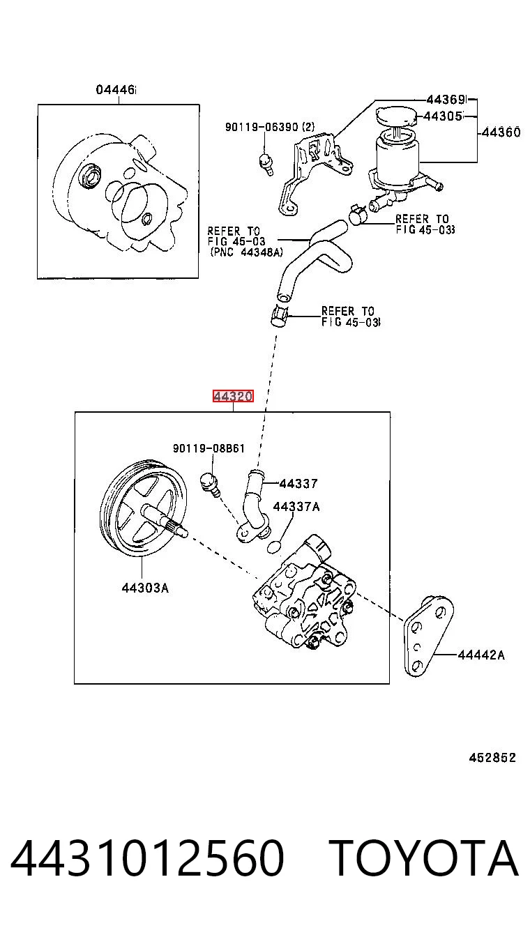 Bomba hidráulica de dirección para Toyota Corolla VERSO E12J