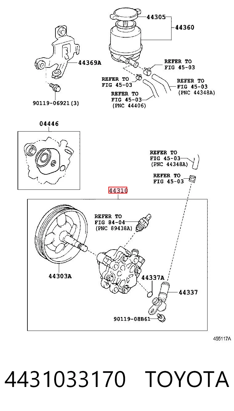 4431033170 Toyota Bomba hidráulica de dirección