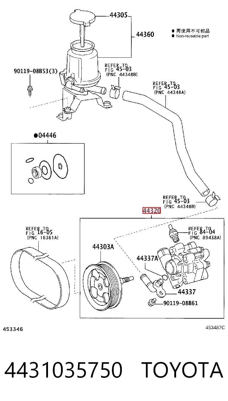 4431035750 Toyota Bomba hidráulica de dirección