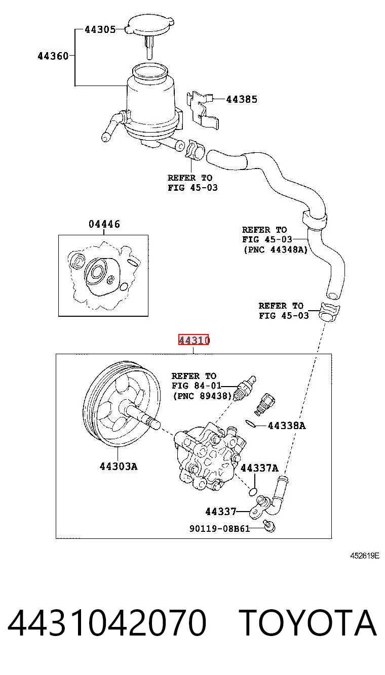 4431042070 Toyota Bomba hidráulica de dirección