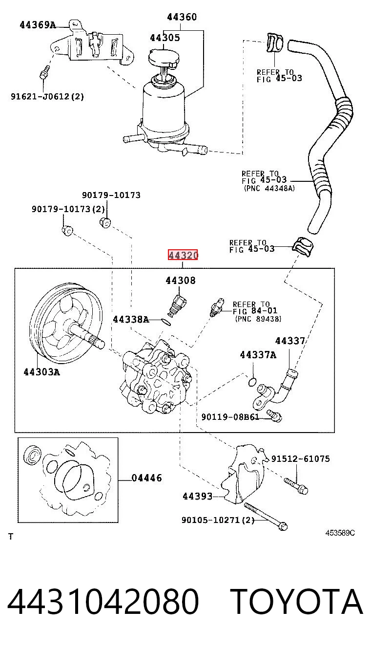 4431042080 Toyota Bomba hidráulica de dirección