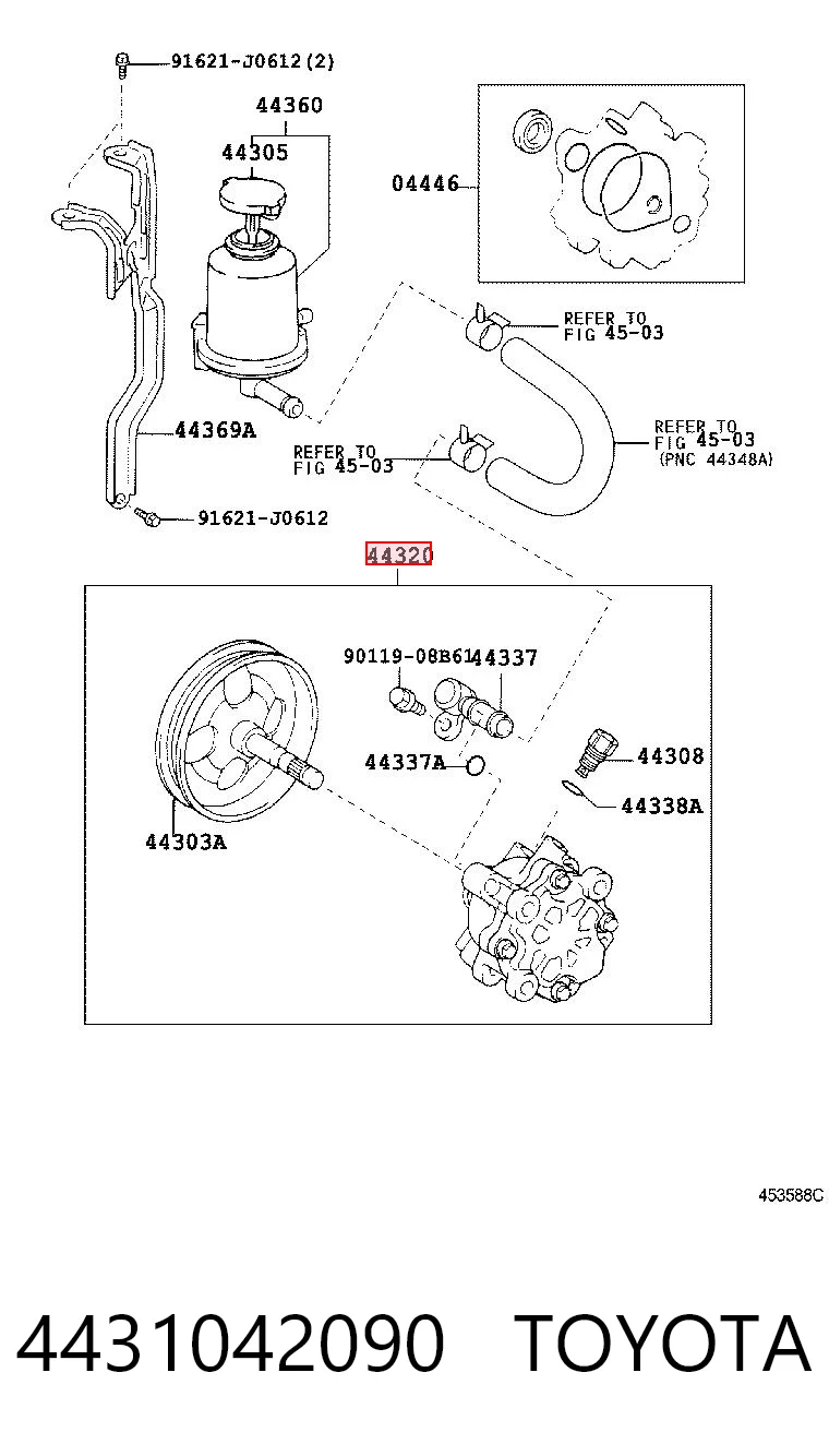4431042090 Toyota Bomba hidráulica de dirección
