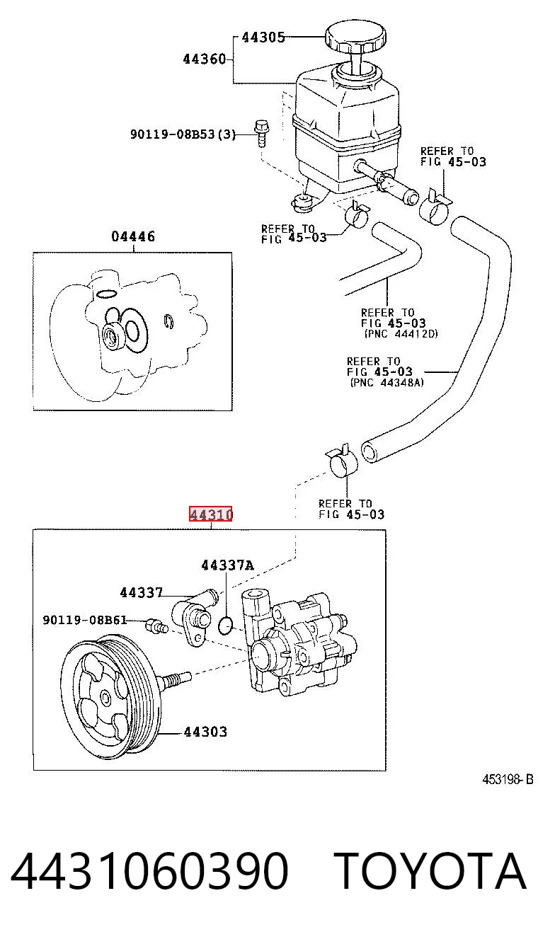 4431060390 Toyota Bomba hidráulica de dirección