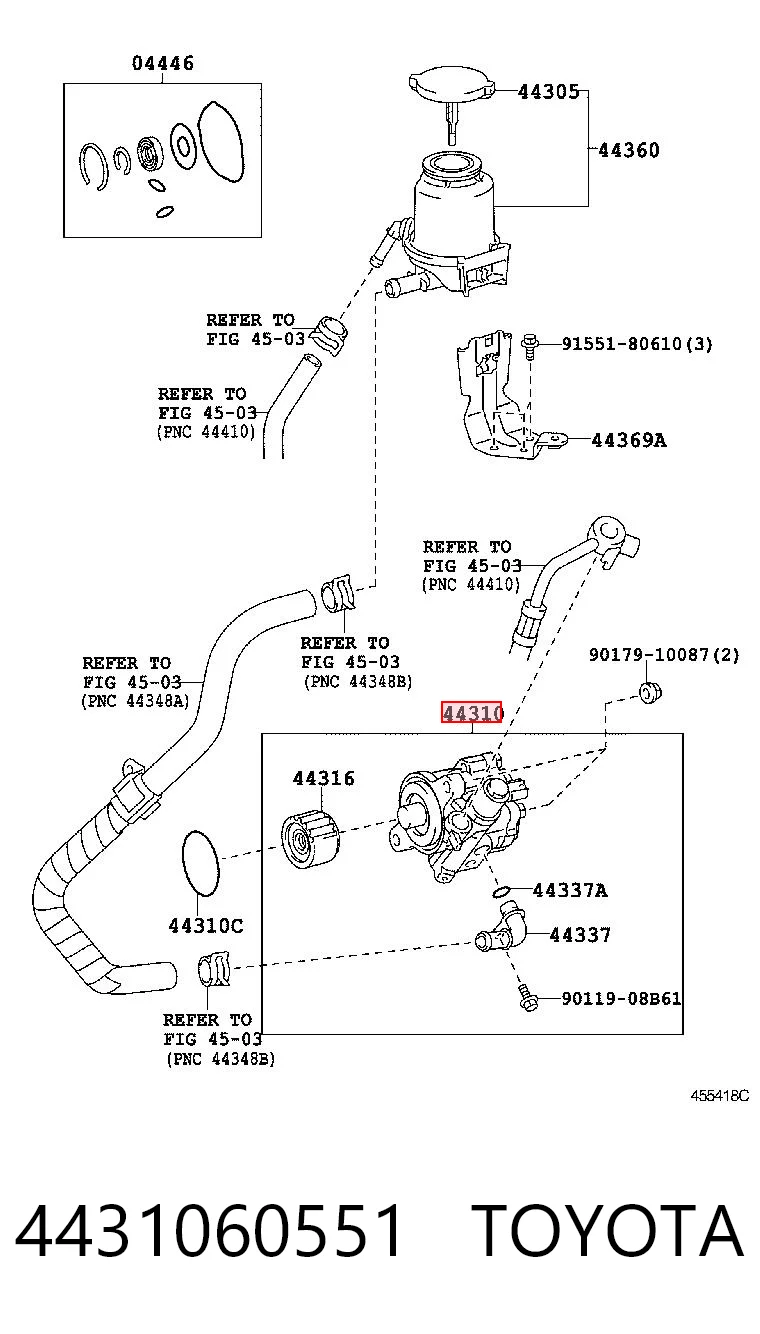4431060551 Toyota Bomba hidráulica de dirección