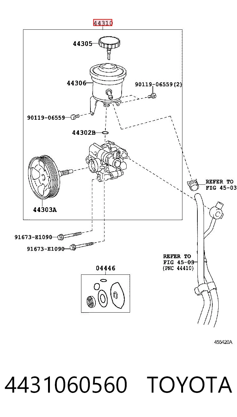 4431060560 Toyota Bomba hidráulica de dirección