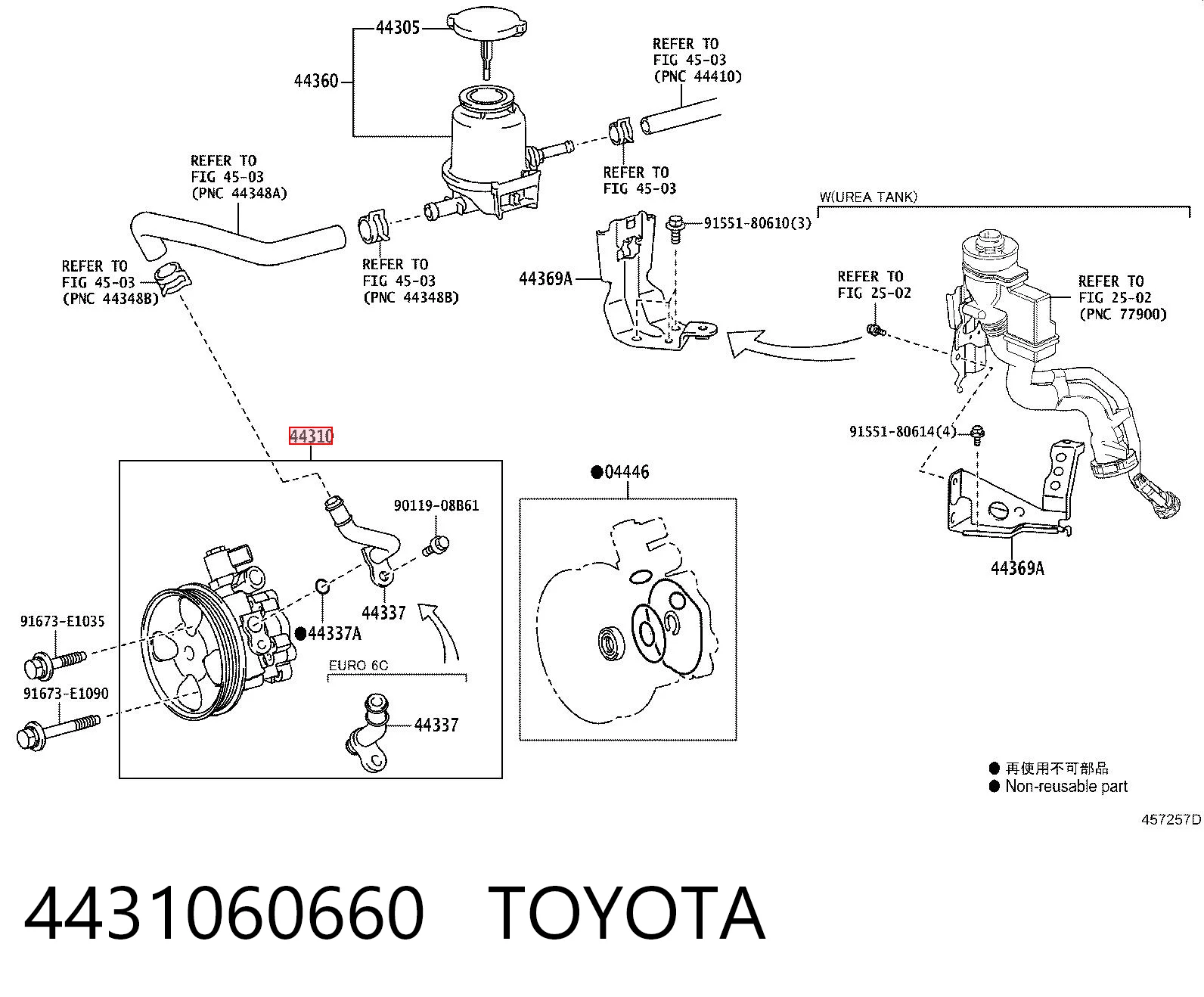 4431060660 Toyota Bomba hidráulica de dirección