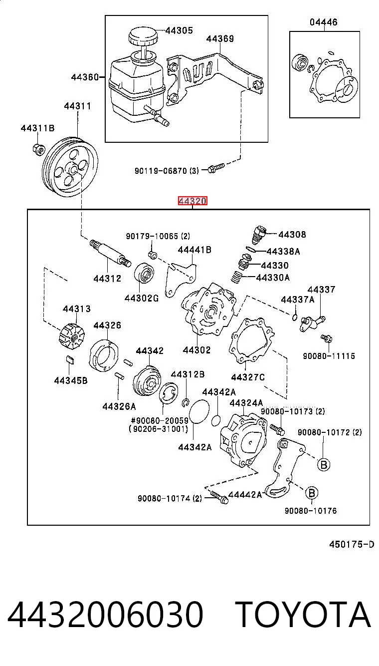 4432006030 Toyota Bomba hidráulica de dirección