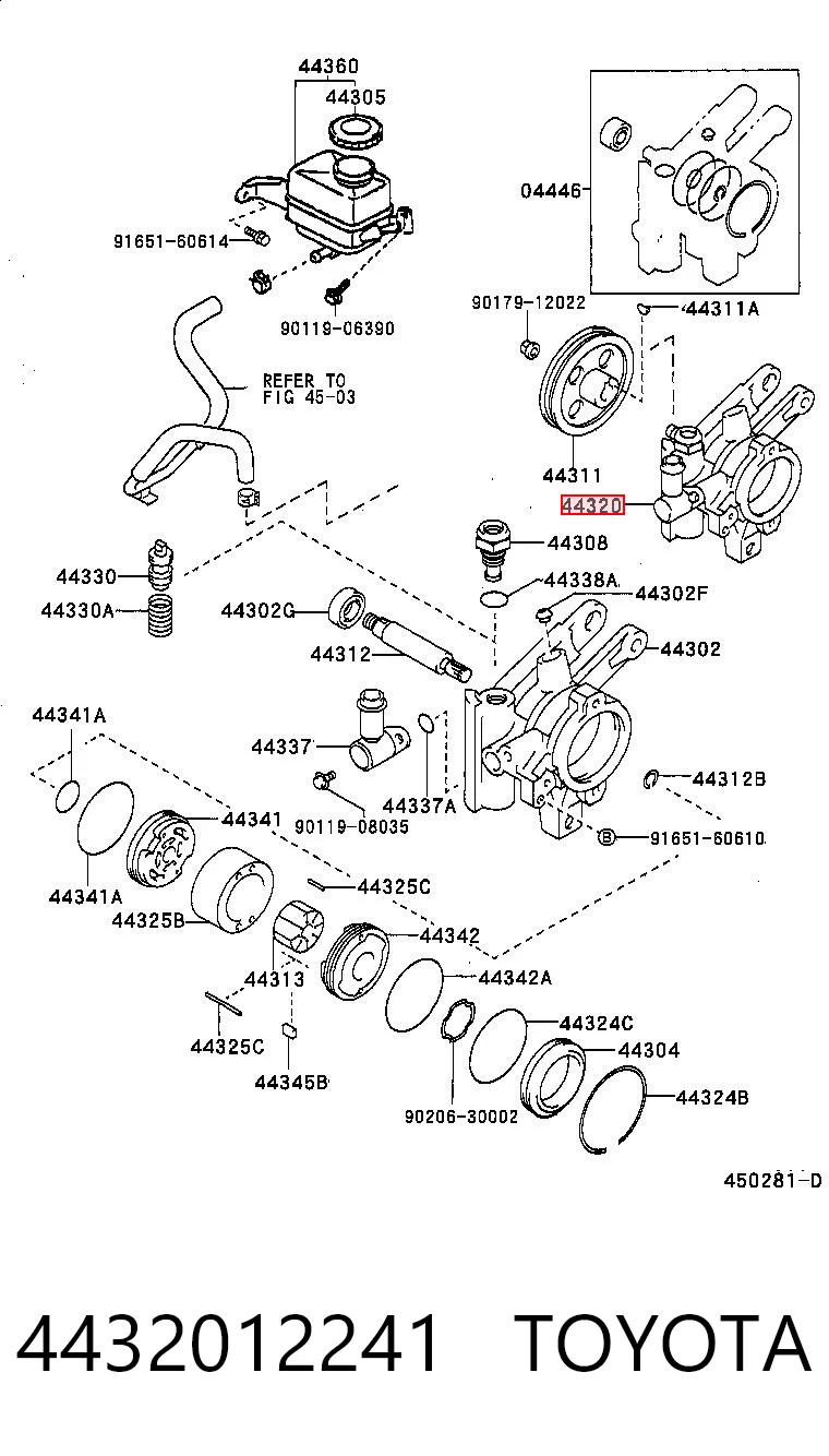 4432012241 Toyota Bomba hidráulica de dirección