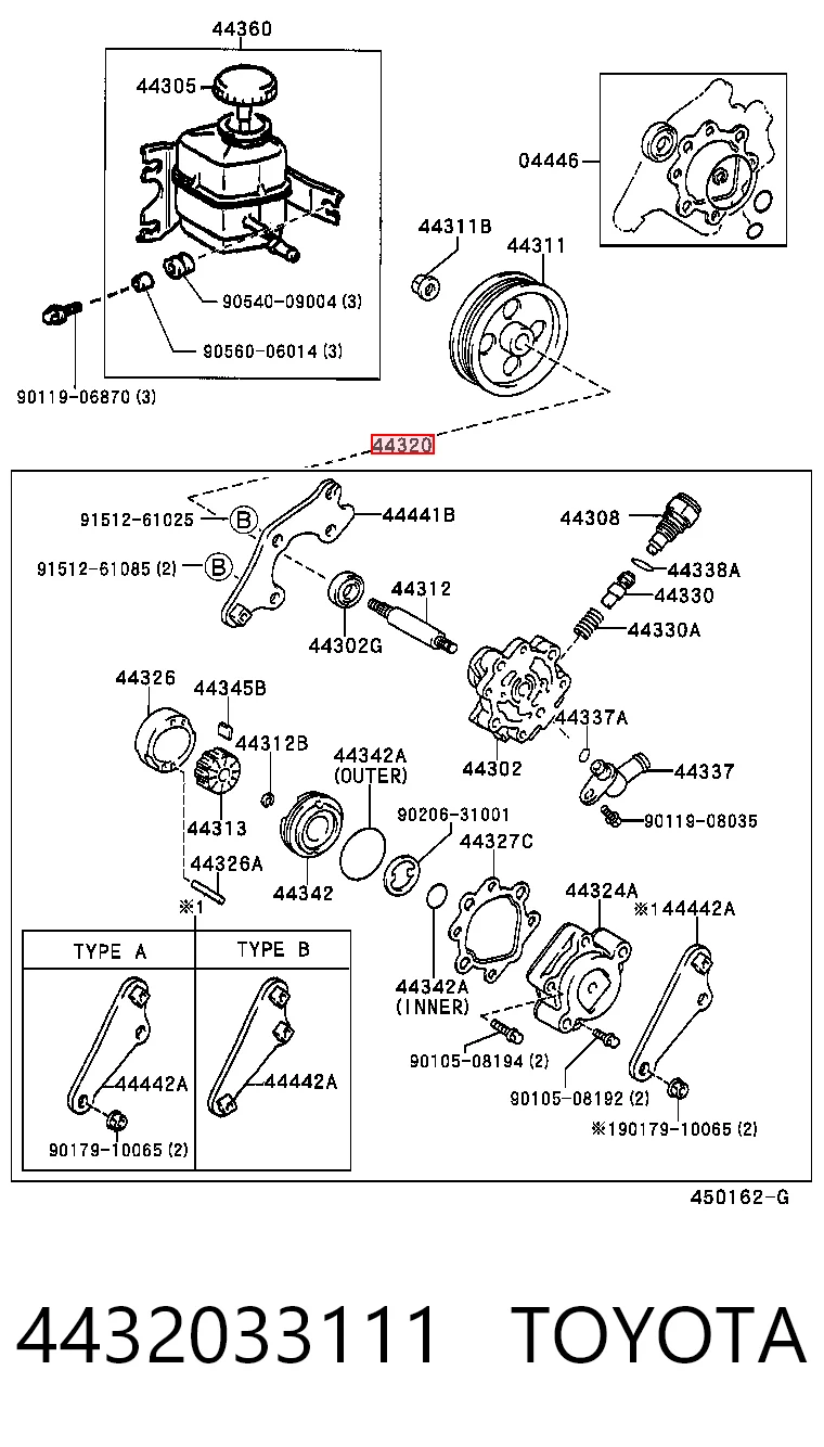 Bomba hidráulica de dirección para Toyota Camry IV V20