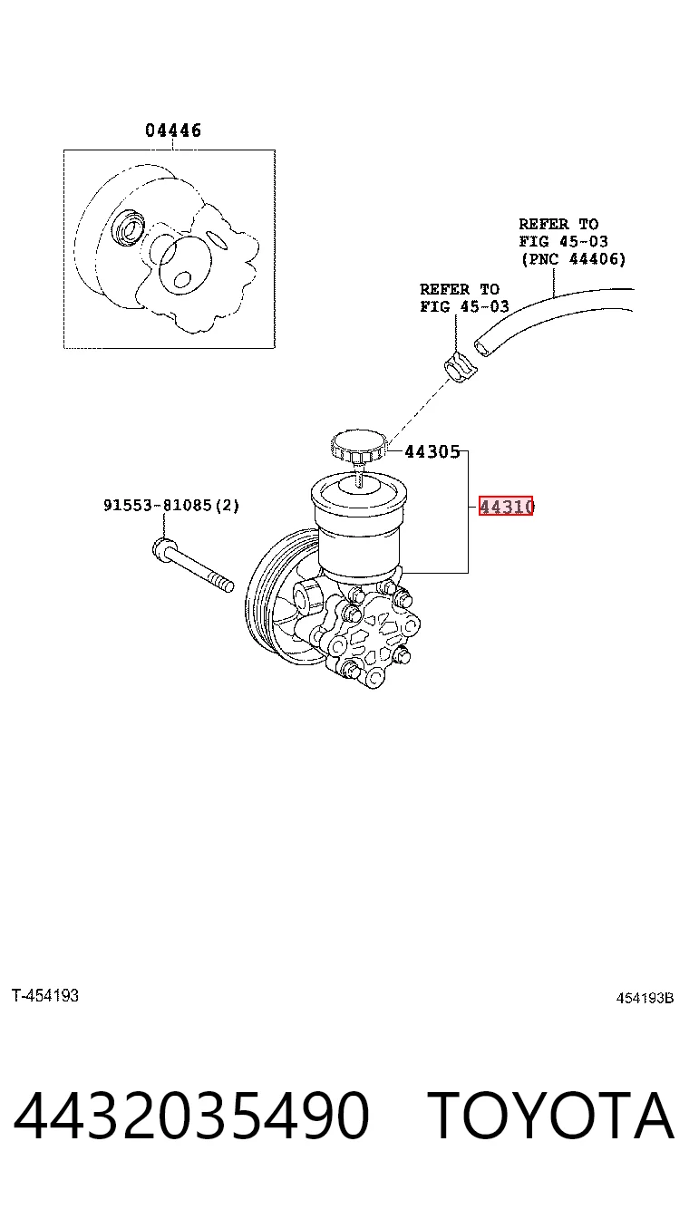 4432035490 Toyota Bomba hidráulica de dirección