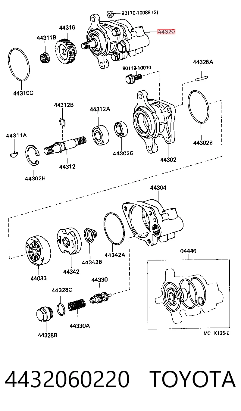 Bomba hidráulica de dirección para Toyota Land Cruiser 80 J8