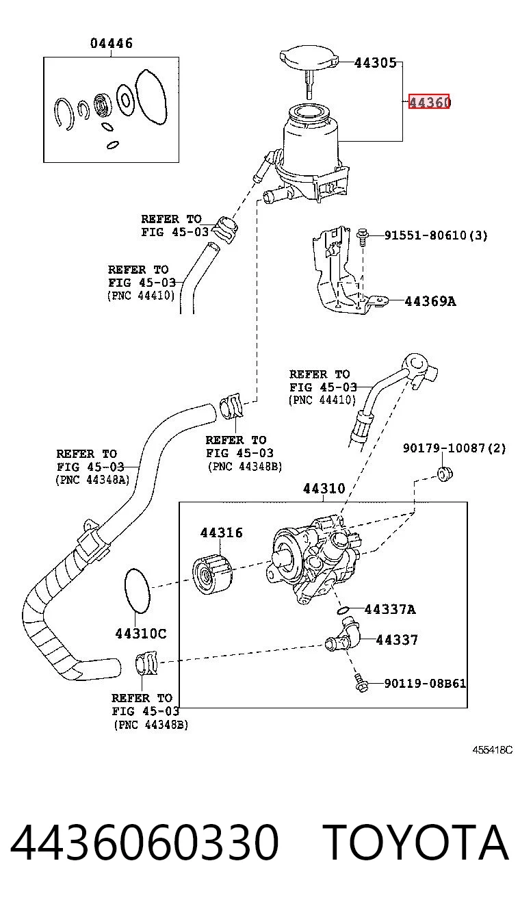 Depósito de bomba de dirección hidráulica para Toyota Land Cruiser PRADO J150