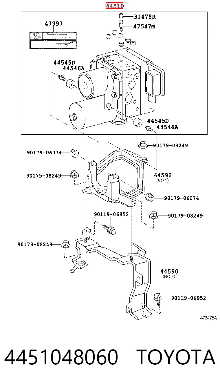 4451048060 Toyota Unidad de control ABS hidráulico