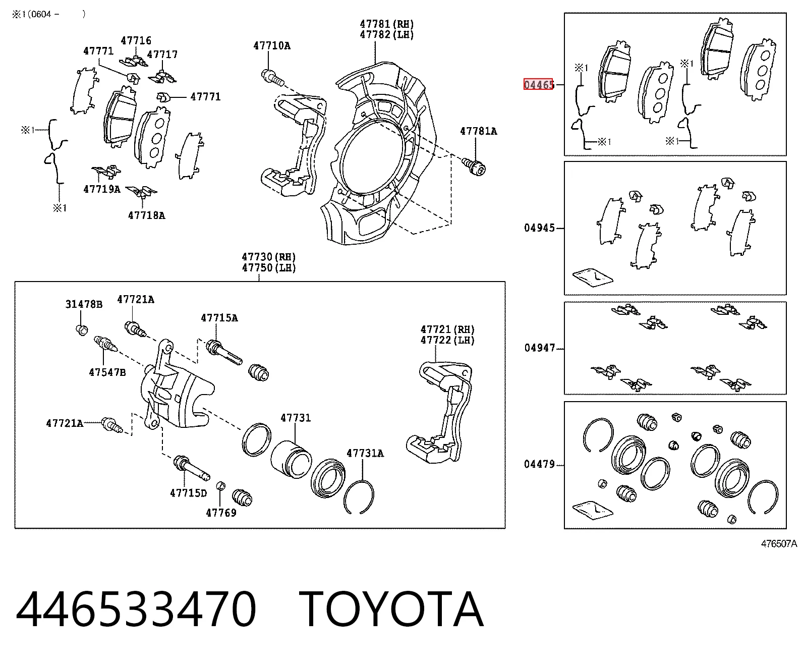 446533470 Toyota Pastillas delanteras