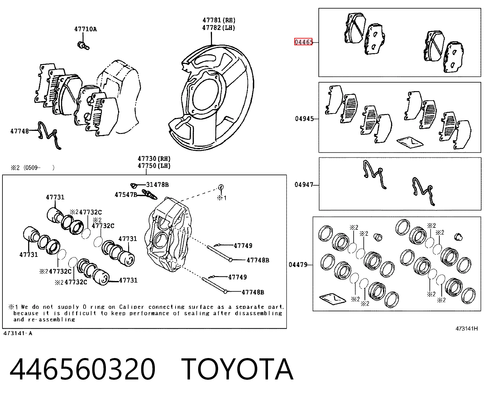 446560320 Toyota Pastillas delanteras