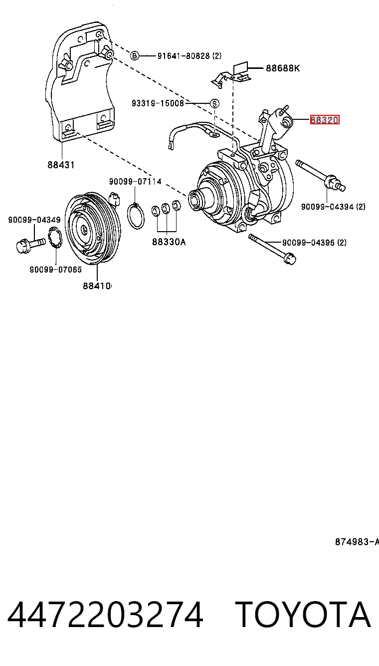 Compresor climatizador para Toyota Camry IV V20