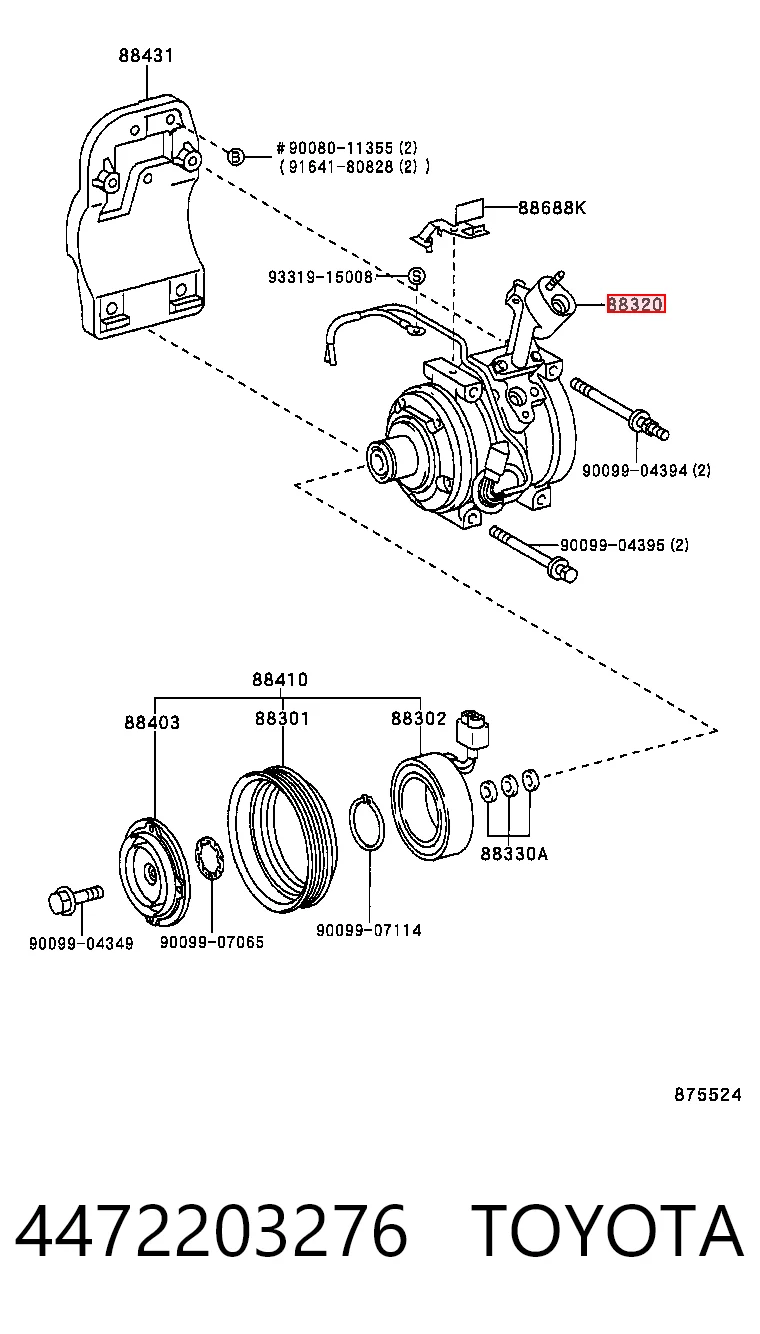 4472203276 Toyota Compresor climatizador