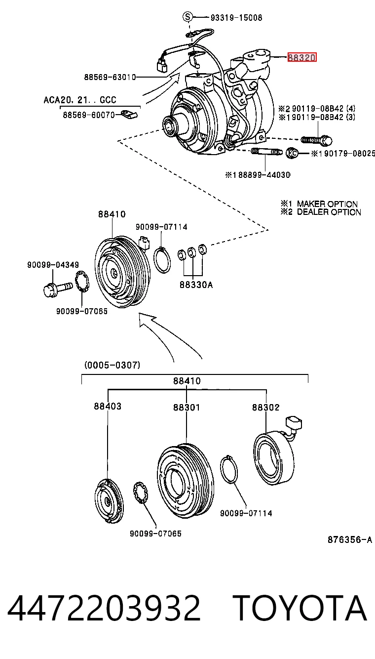  Compresor de aire acondicionado Toyota RAV4 2