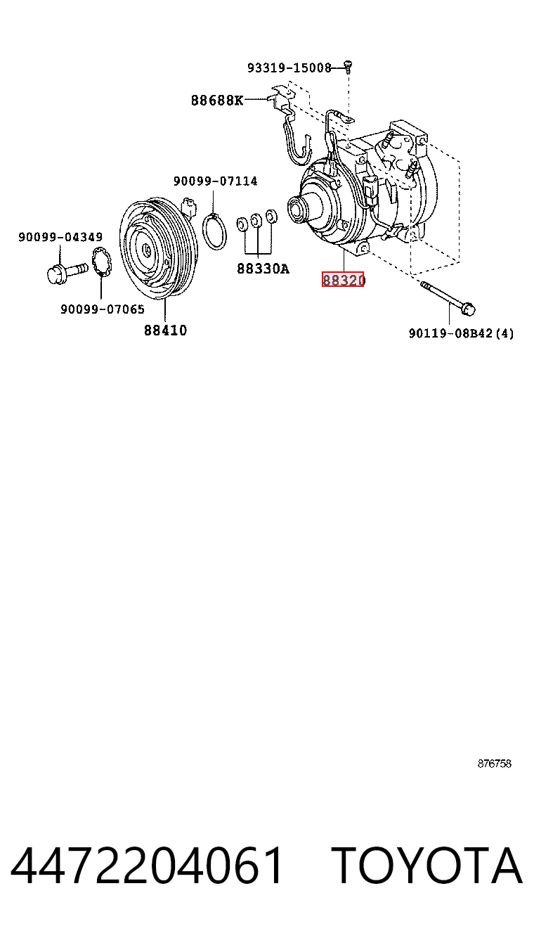 4472204061 Toyota Compresor climatizador