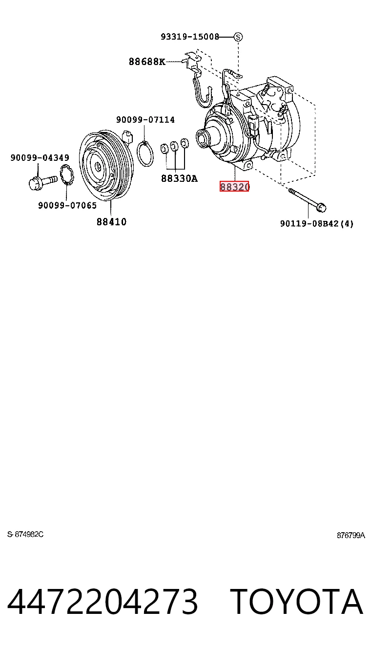 4472204273 Toyota Compresor climatizador