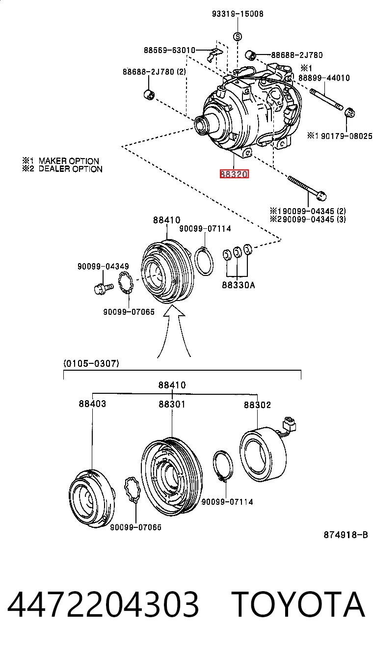 4472204303 Toyota Compresor climatizador