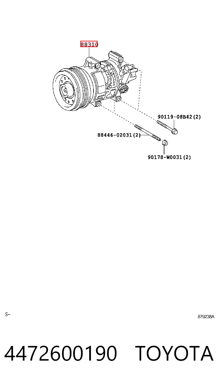 4472600190 Toyota Compresor climatizador