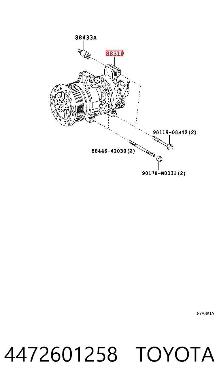 4472601258 Toyota Compresor climatizador
