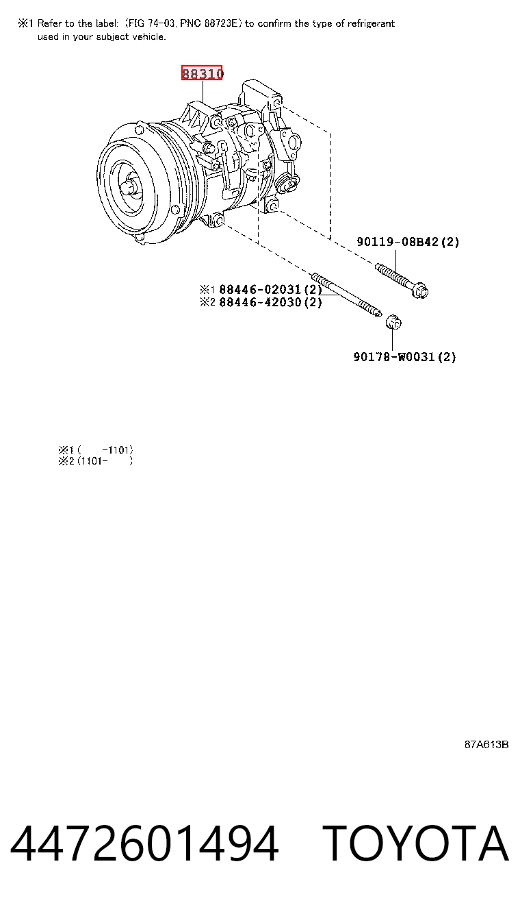 4472601494 Toyota Compresor climatizador