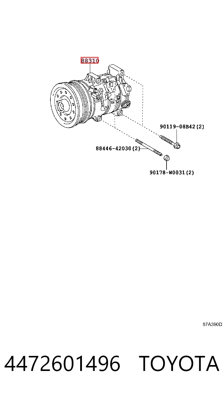 4472601496 Toyota Compresor climatizador