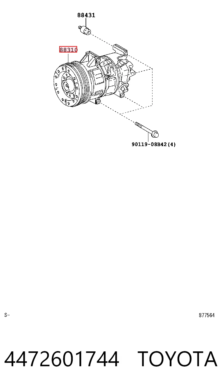 4472601744 Toyota Compresor climatizador