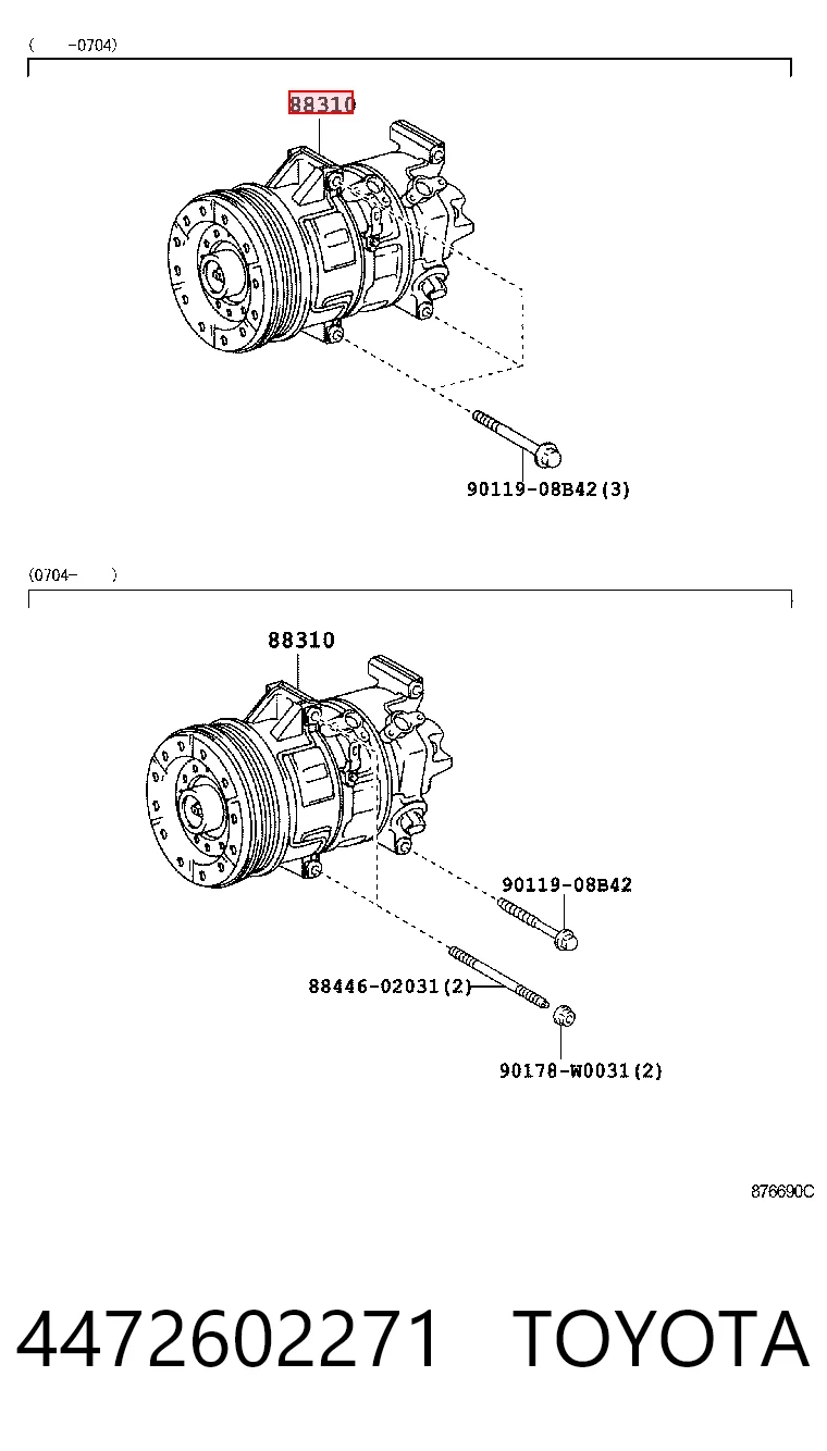 4472602271 Toyota Compresor climatizador