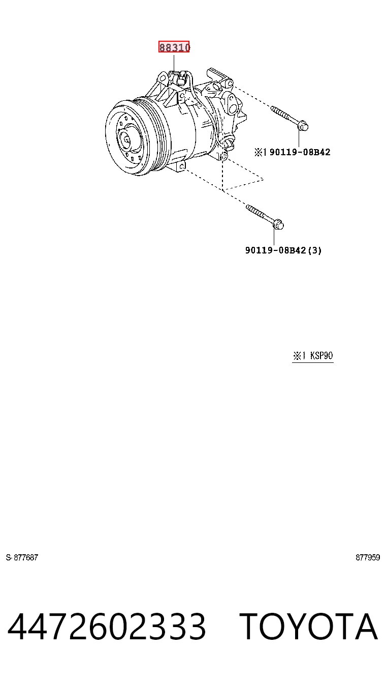 Compresor de aire acondicionado 883100D330 VAG